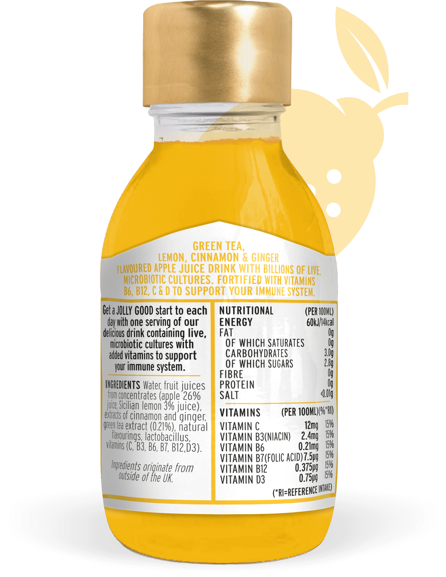 Jolly Goodness Zingy Lemon & Ginger Immune Supporting Tea - Your Tummy Chummy